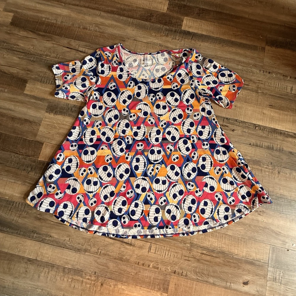 LuLaRoe‎ Kids Amelia Dress Jack Skellington Halloween Print Size X-Large